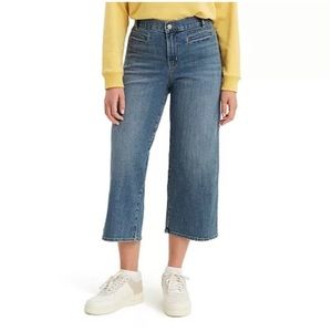 Women's Levi's® Classic Wide-Leg Crop Pants Size 8 Atlantic Ocean Blue